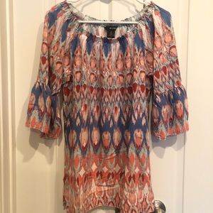 Ali Miles 3/4 Sleeve Collar Detail Top Tunic